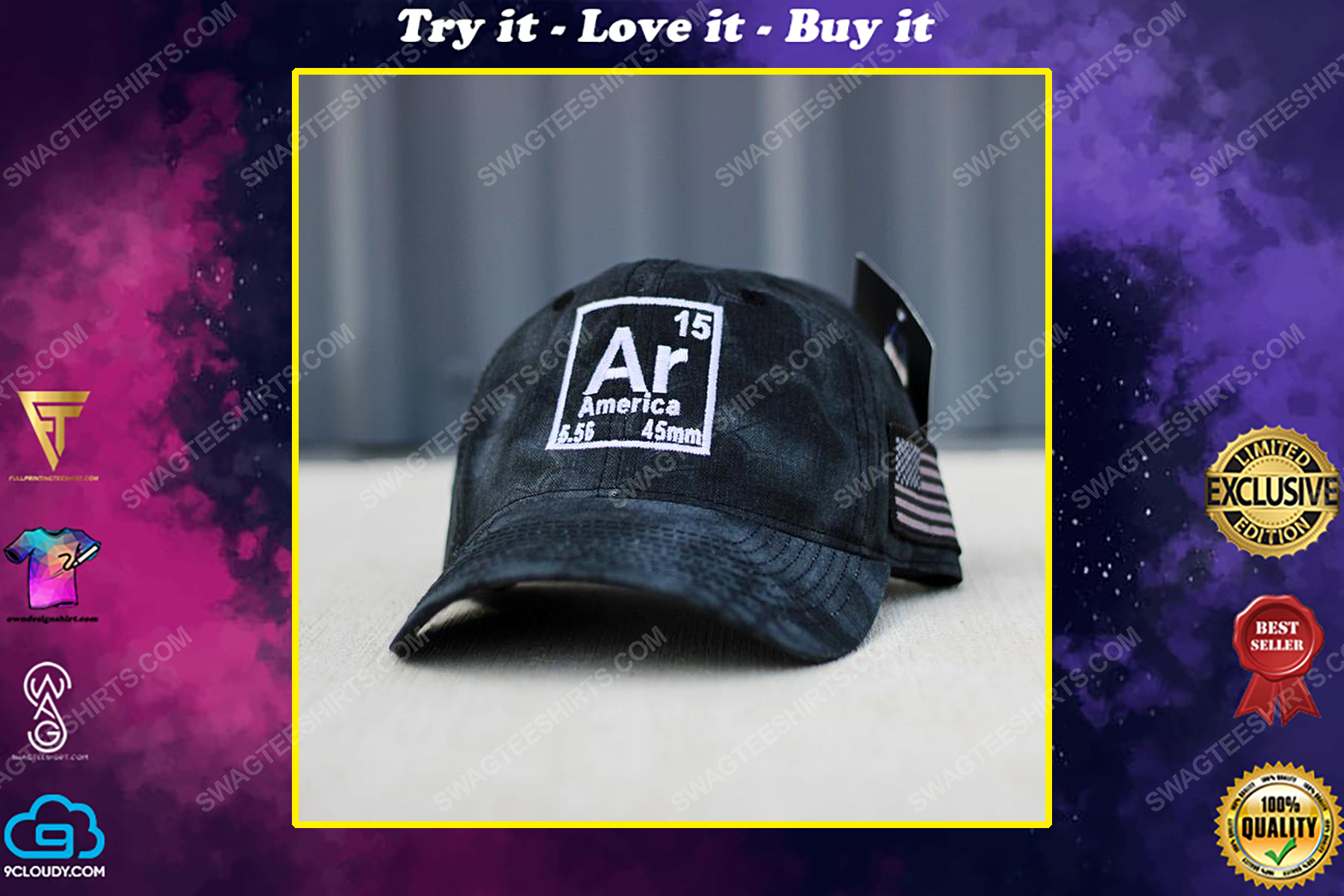 Ar 15 american full print classic hat