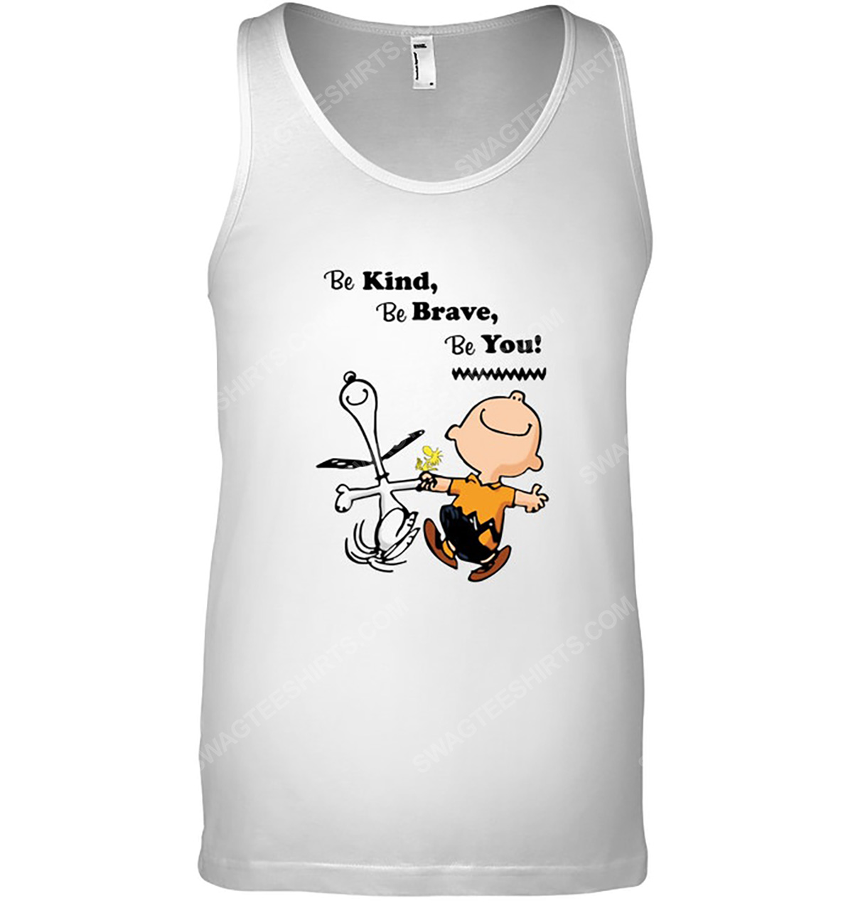 Charlie brown and snoopy be kind be brave be you tank top 1