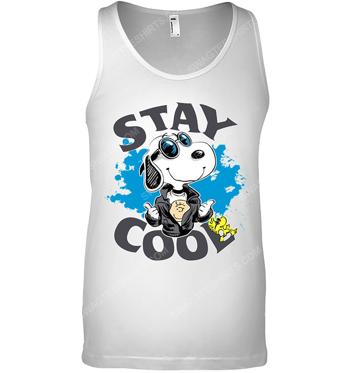 Charlie brown snoopy and woodstock stay cool tank top(1)