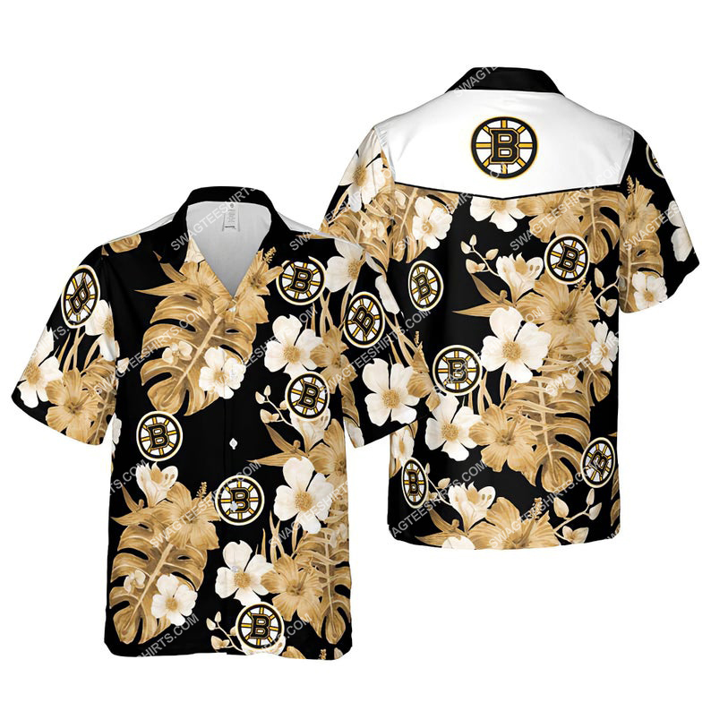 Floral boston bruins nhl summer vacation hawaiian shirt 1