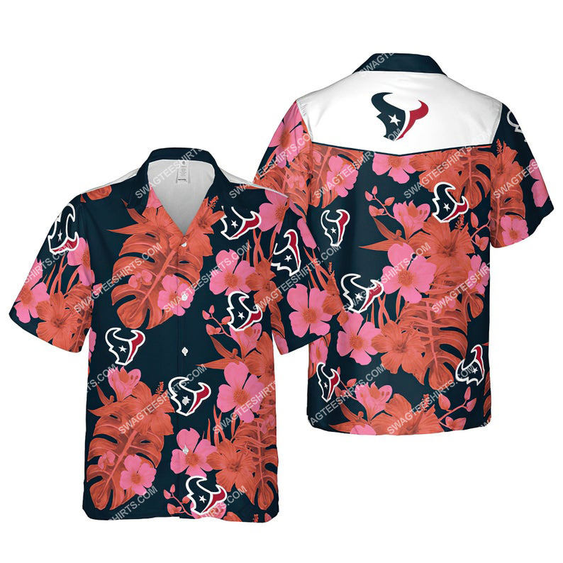 Floral houston texans nfl summer vacation hawaiian shirt 1
