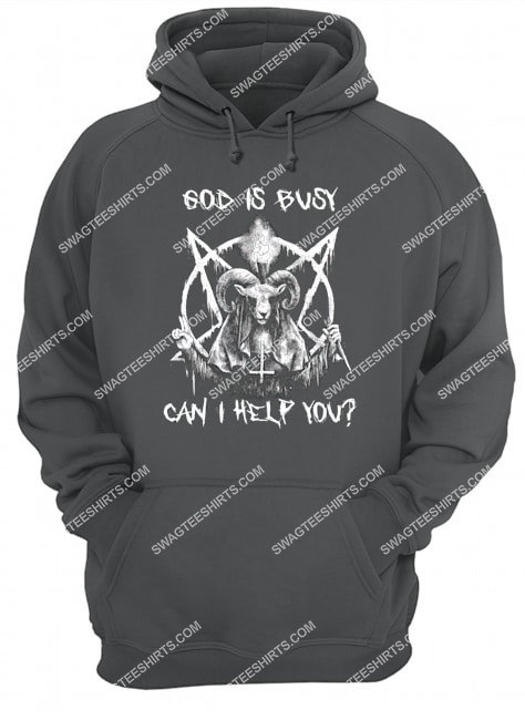 God is busy can i help you satanic halloween hoodie 1