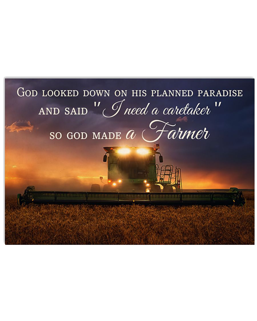 God look down on his planned paradise and said i need a caretaker so God makes a farmer poster 2