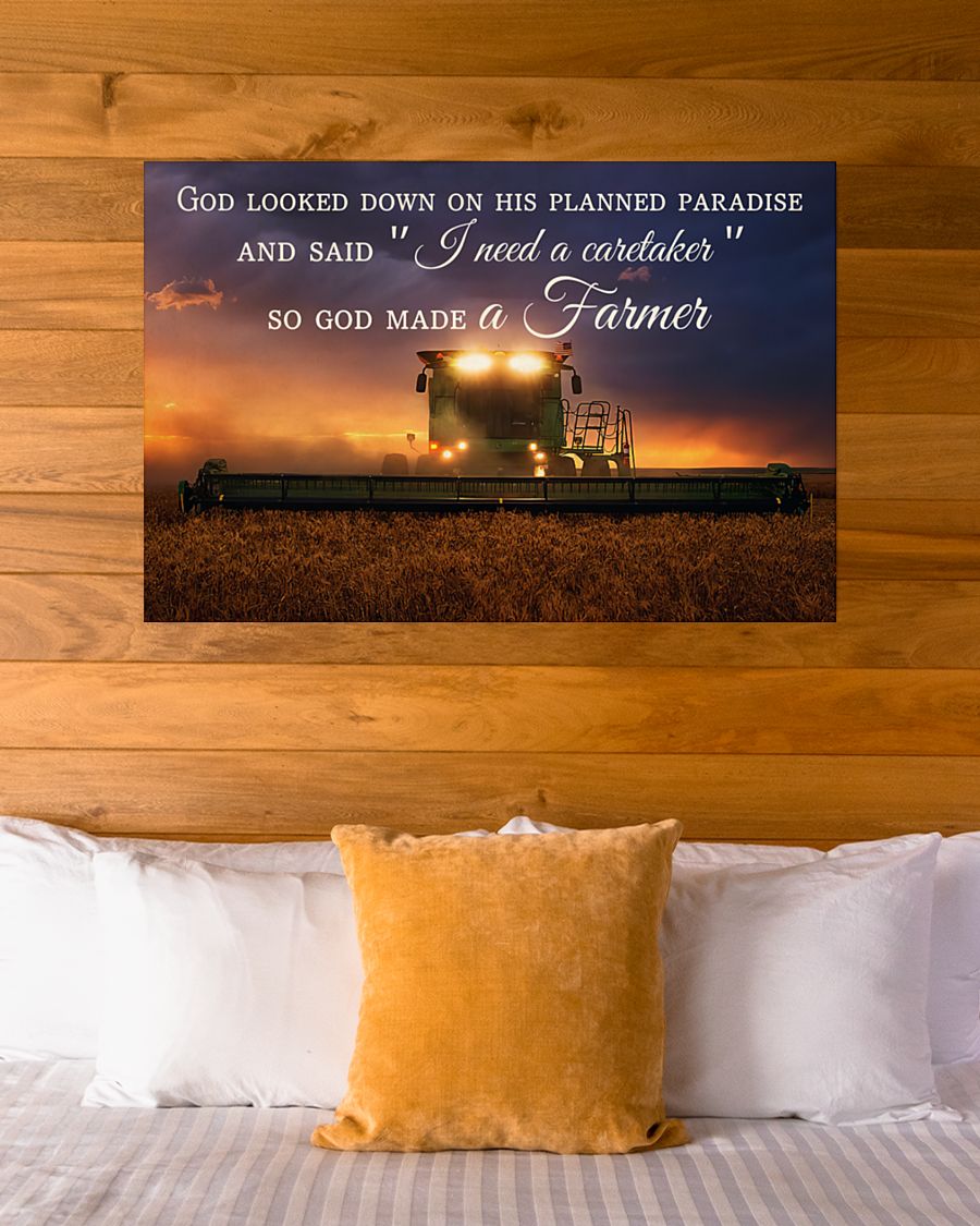 God look down on his planned paradise and said i need a caretaker so God makes a farmer poster 3