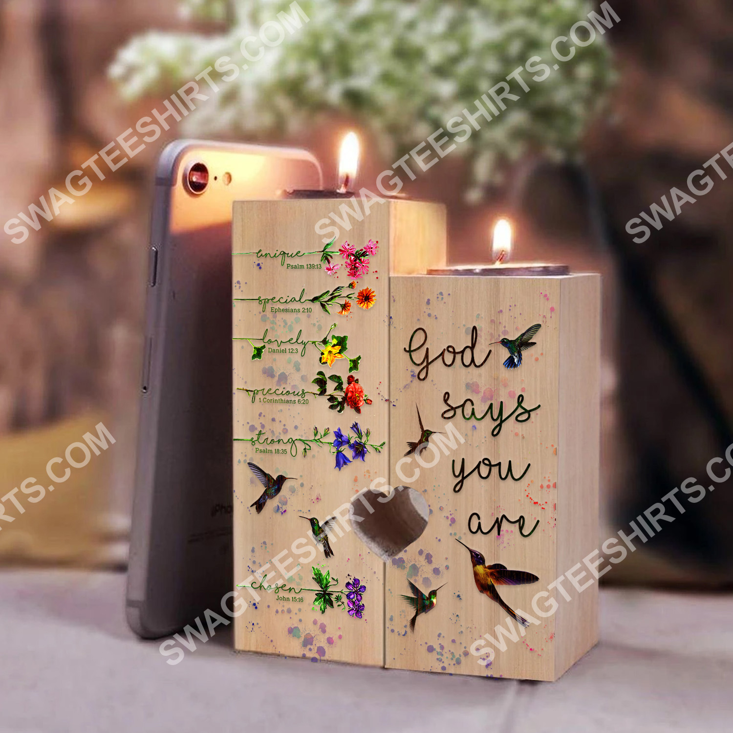 God say you are unique special lovely precious strong candle holder 2(1)