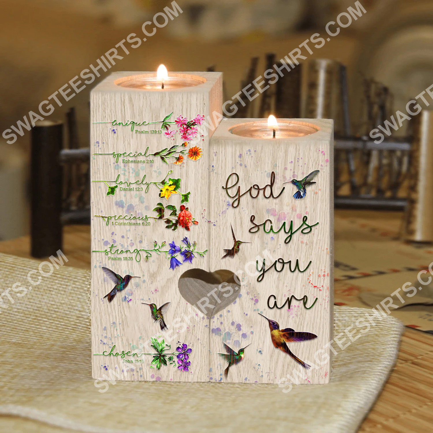 God say you are unique special lovely precious strong candle holder 4(1) - Copy