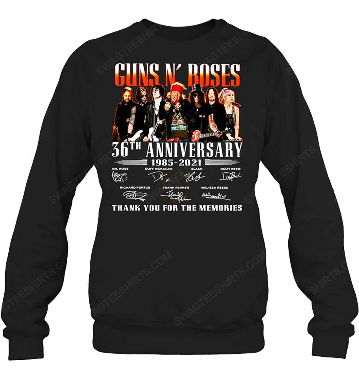 Guns n roses 35th anniversary thank you for memories sweatshirt 1