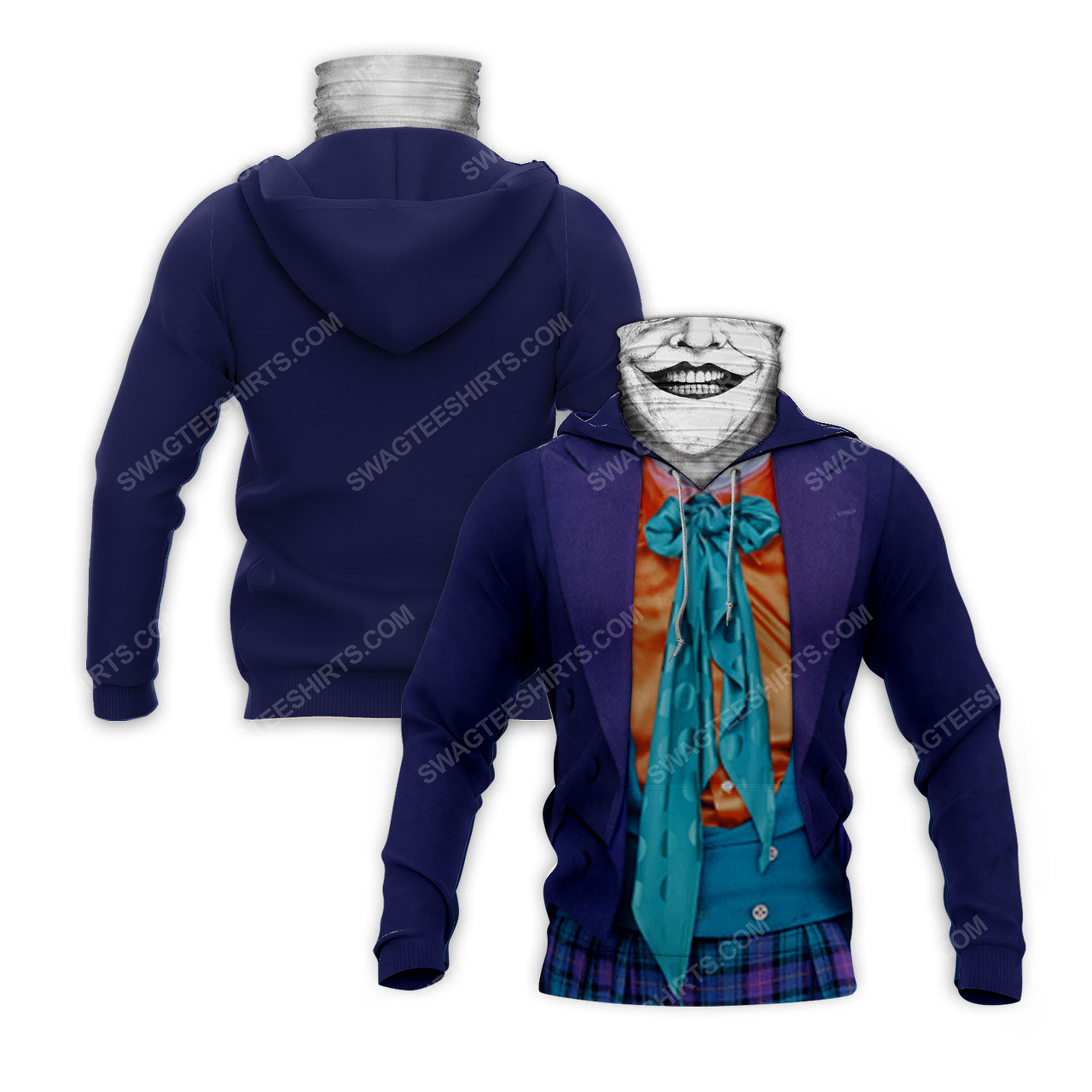Horror movie joker ​for halloween full print mask hoodie 2(1) - Copy