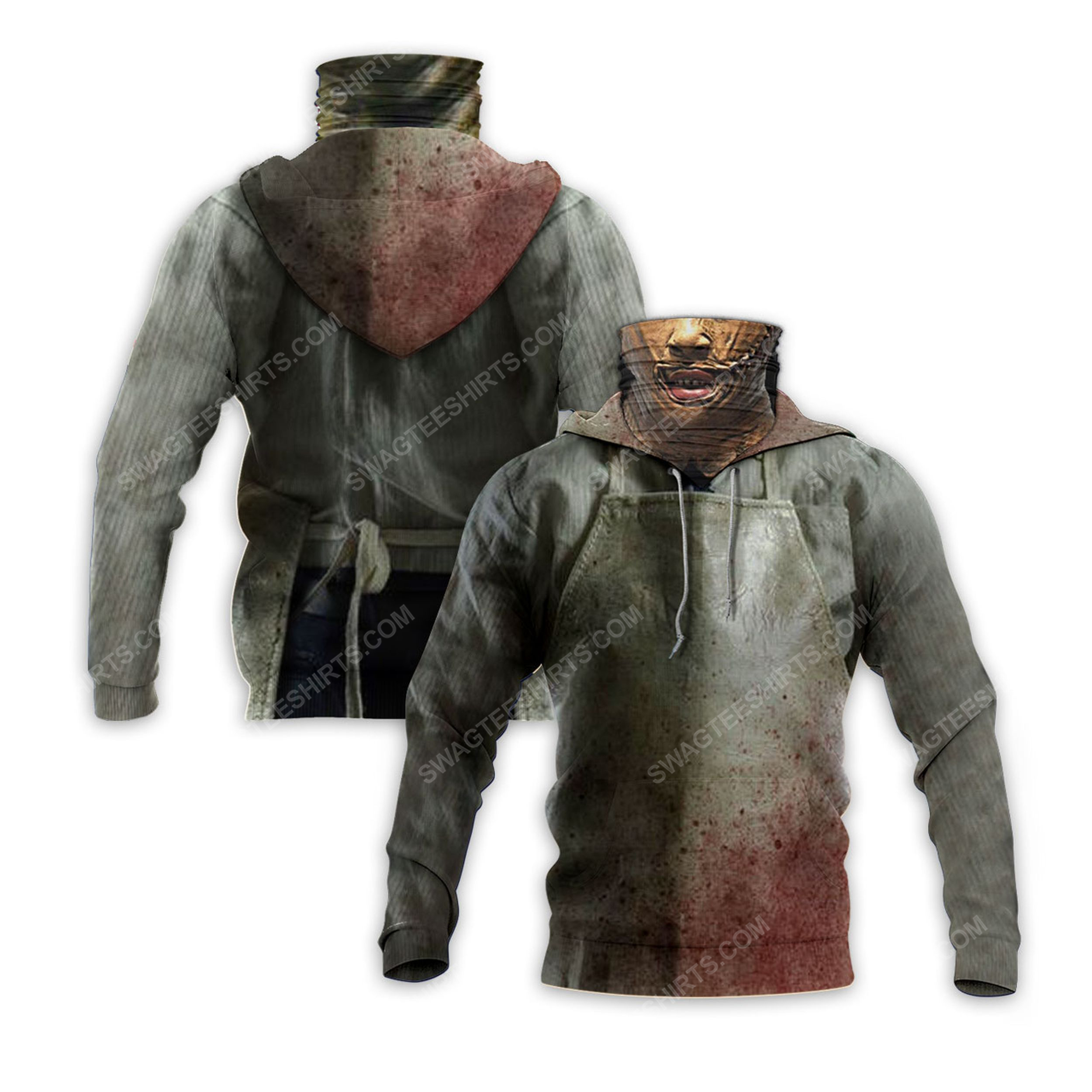 Horror movie leatherface ​for halloween full print mask hoodie 2(1) - Copy