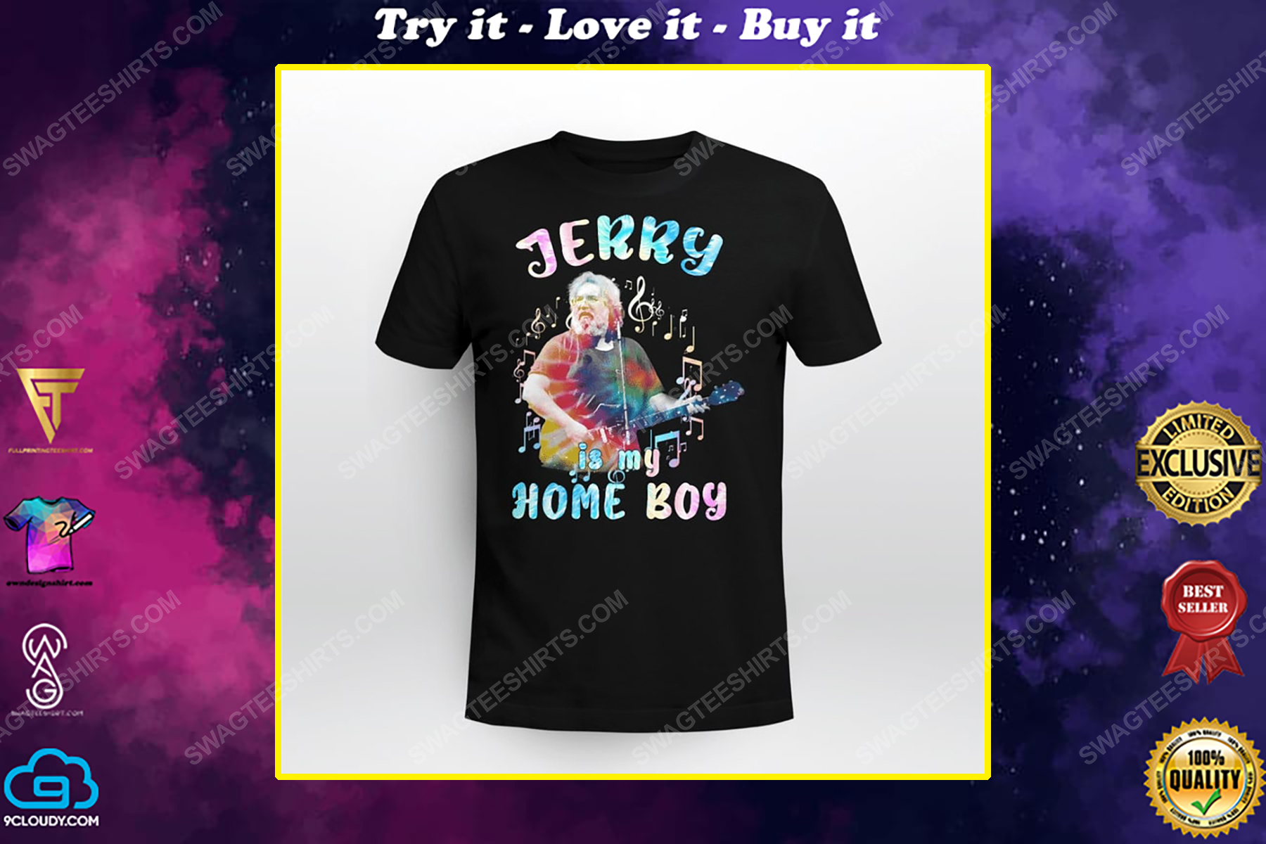 Jerry is my home boy grateful dead rock band shirt