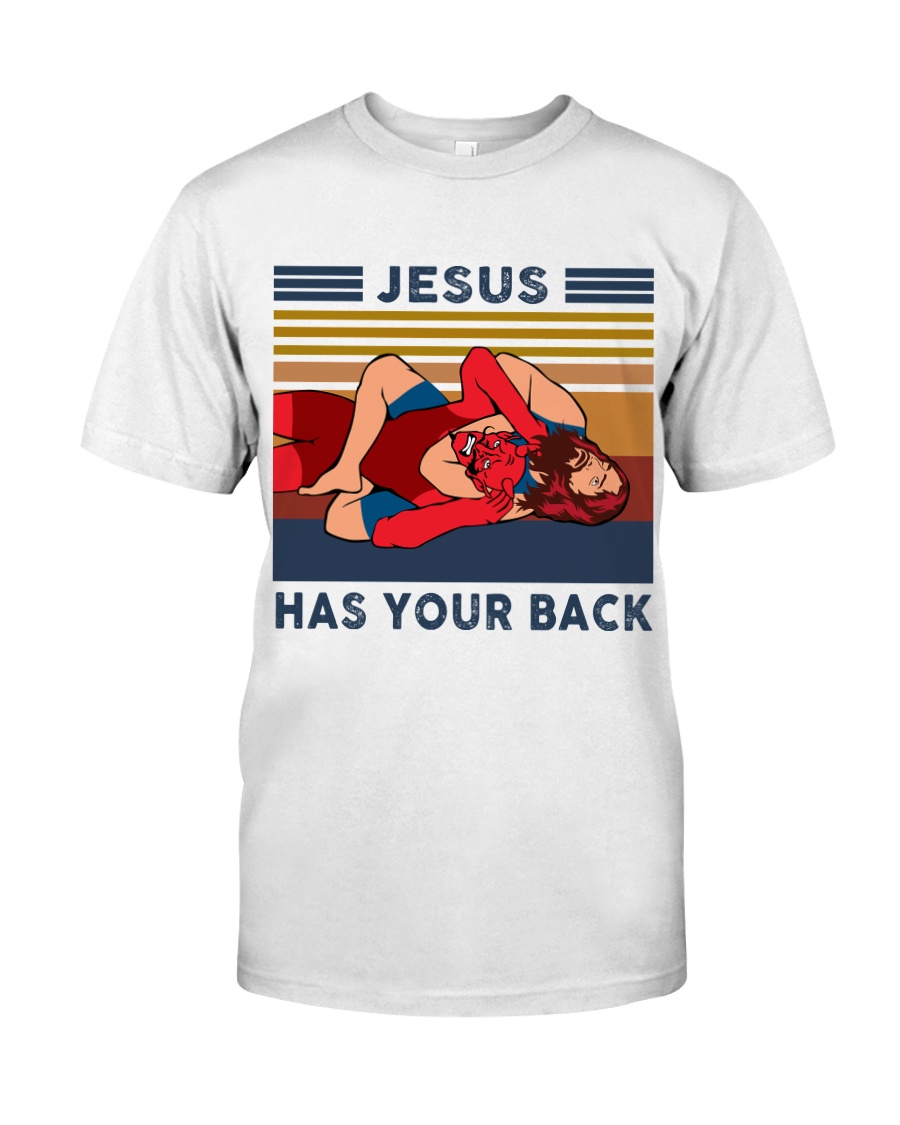 Jesus jiu jitsu has my back vintage tshirt