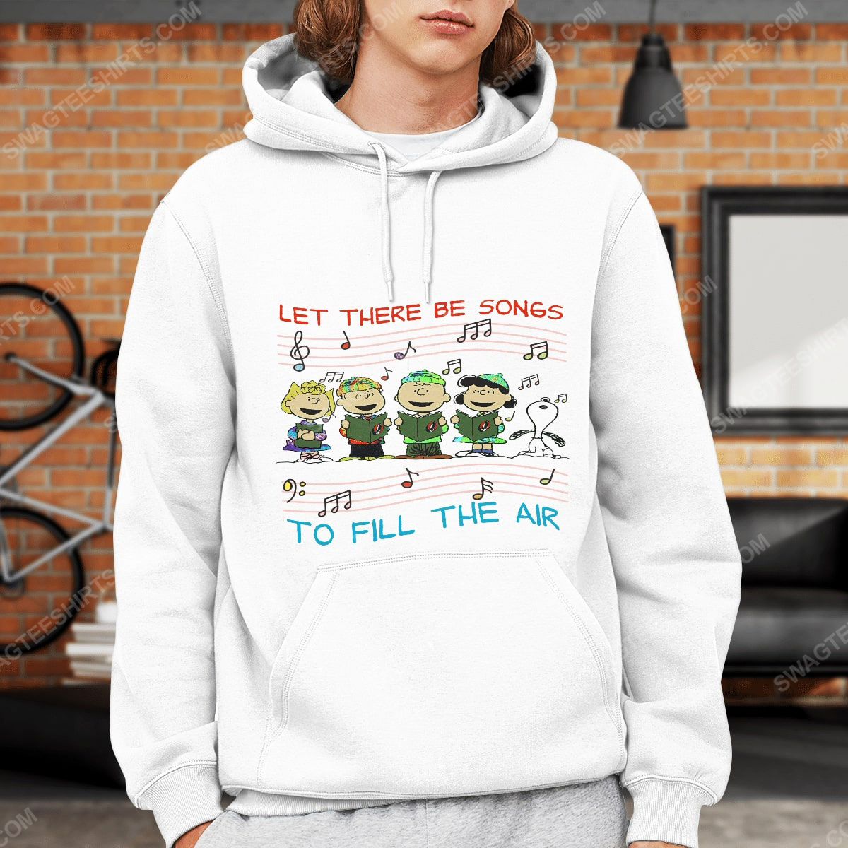Let there be songs to fill the air snoopy and grateful dead rock band hoodie 1(1)