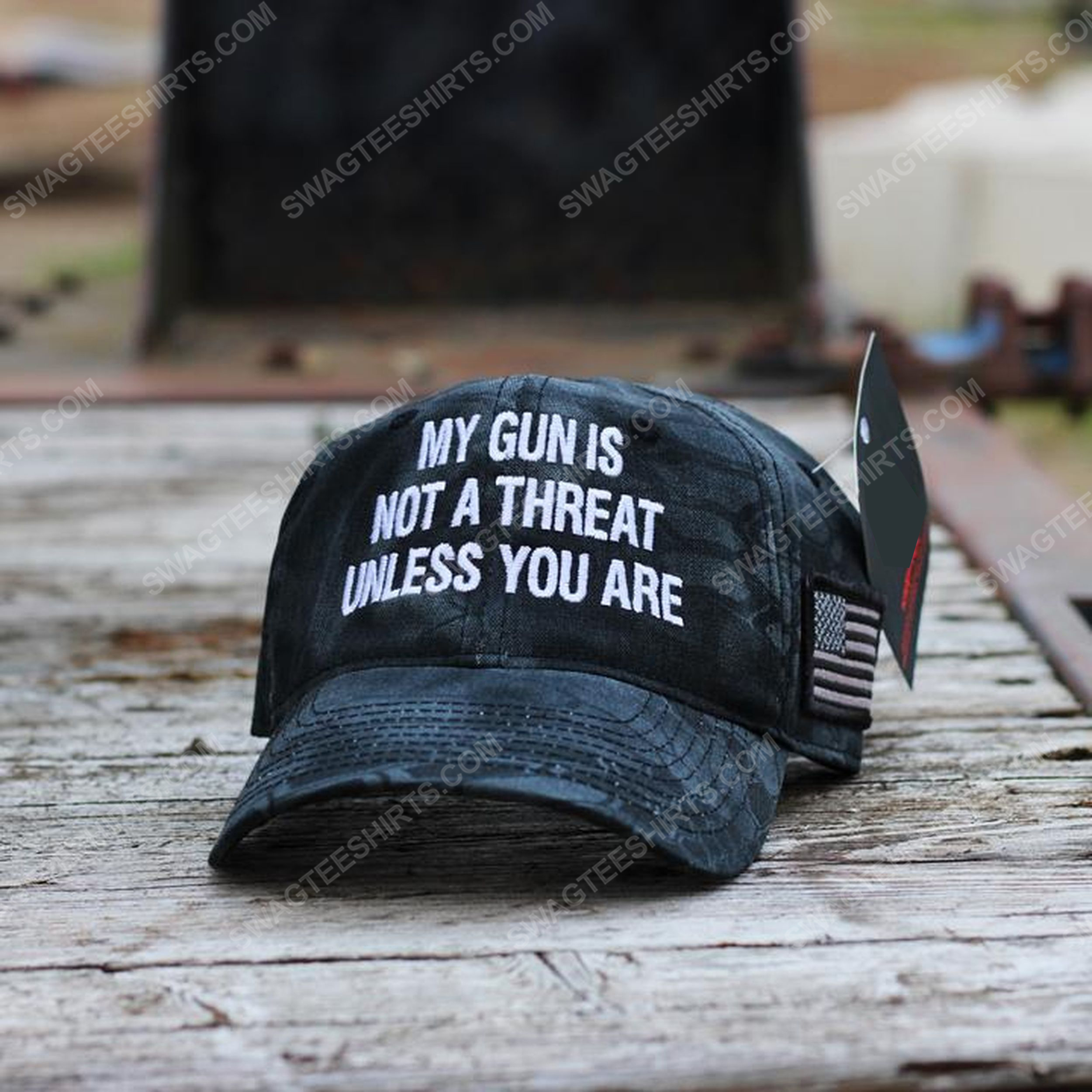 My gun is not a threat unless you are full print classic hat 1 - Copy (2)