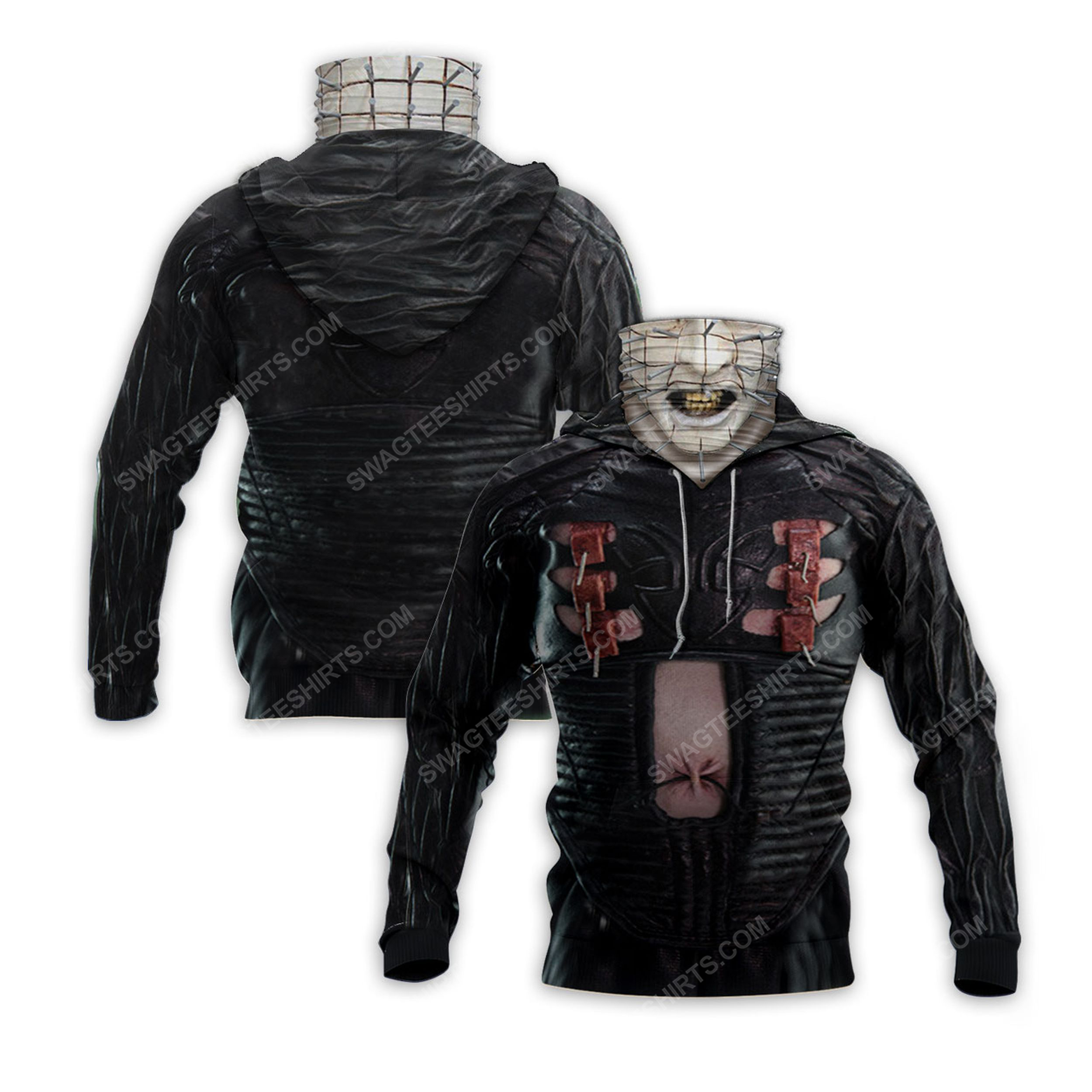 Pinhead the hell priest for halloween full print mask hoodie 2(1) - Copy