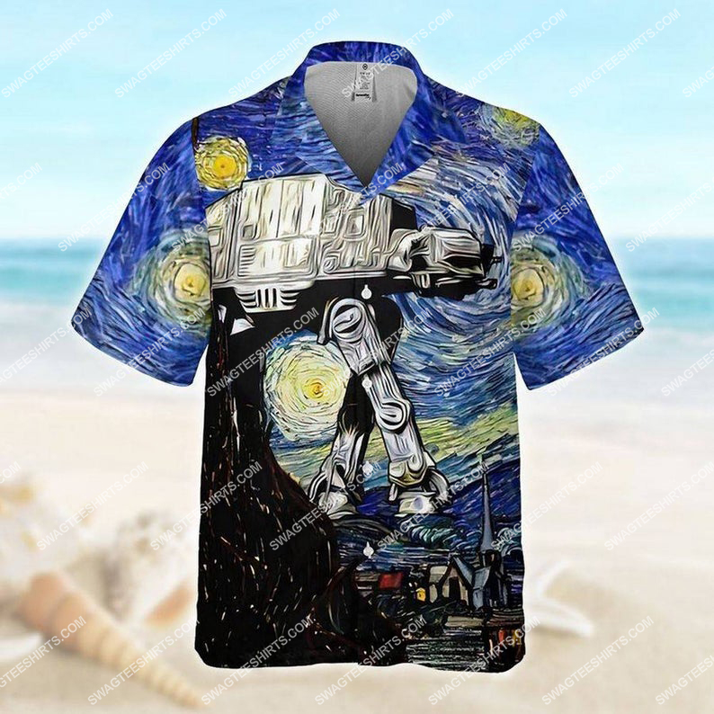 The all terrain armored transport at-at star wars starry night hawaiian shirt 1 - Copy (2)