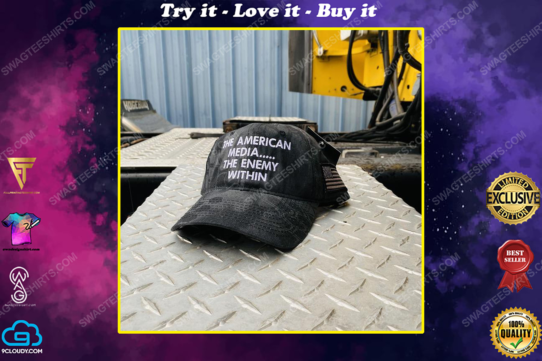 The american media the enemy within full print classic hat