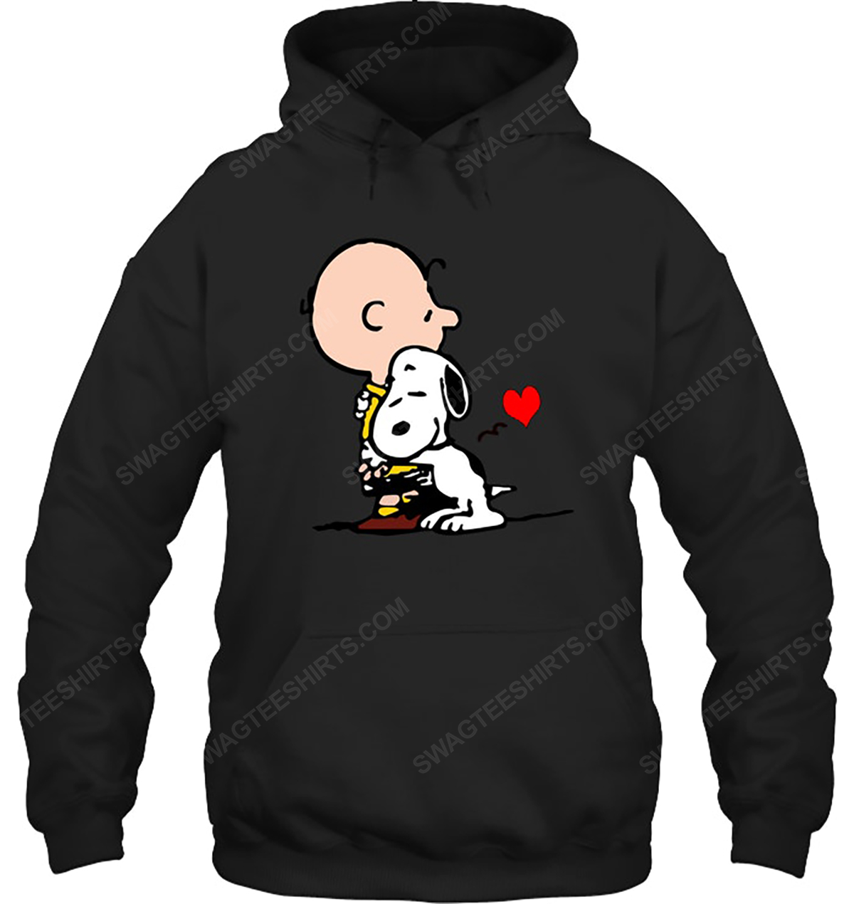 The peanuts snoopy and charlie brown love hoodie 1