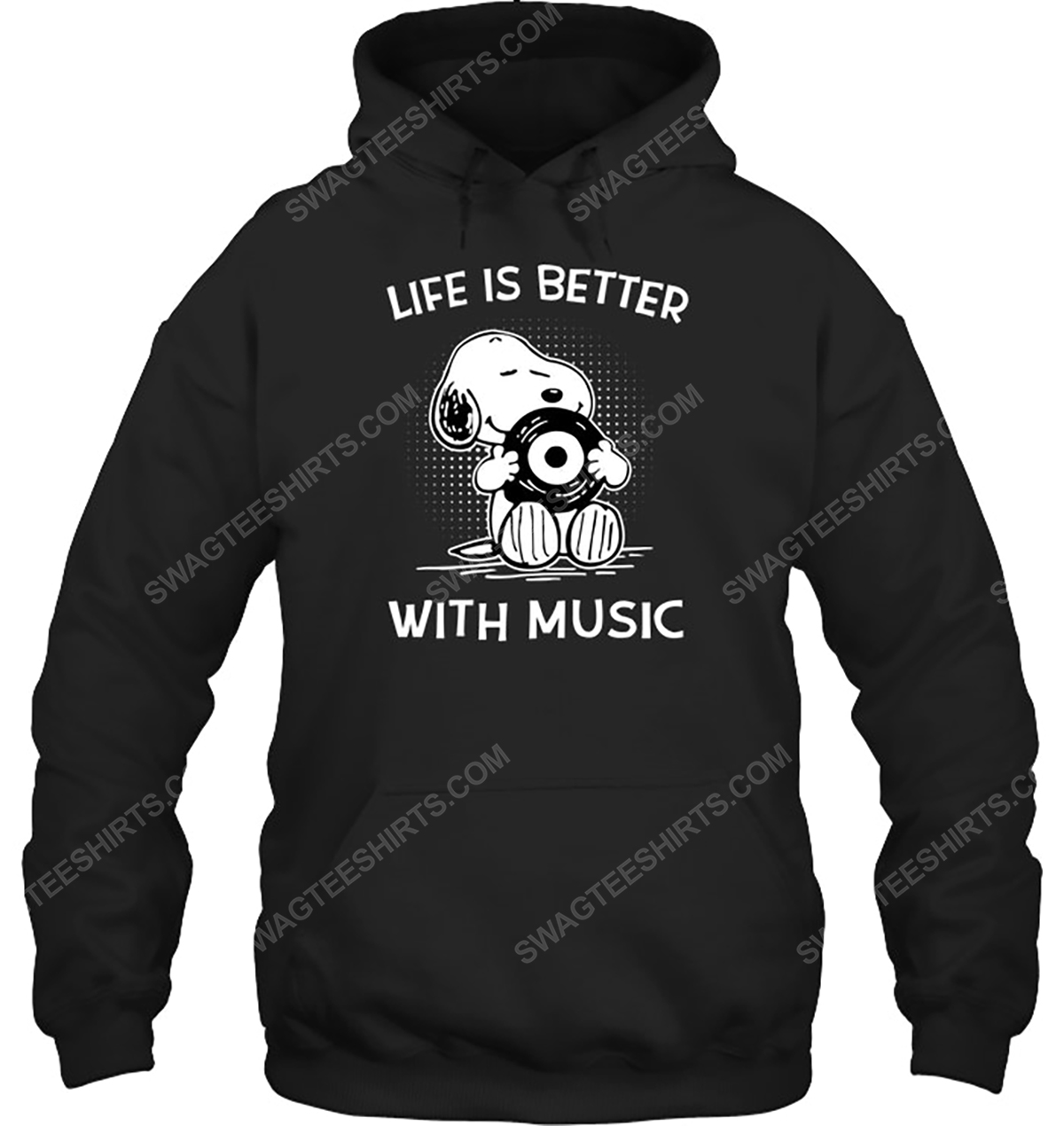 The peanuts snoopy life is better with music hoodie 1