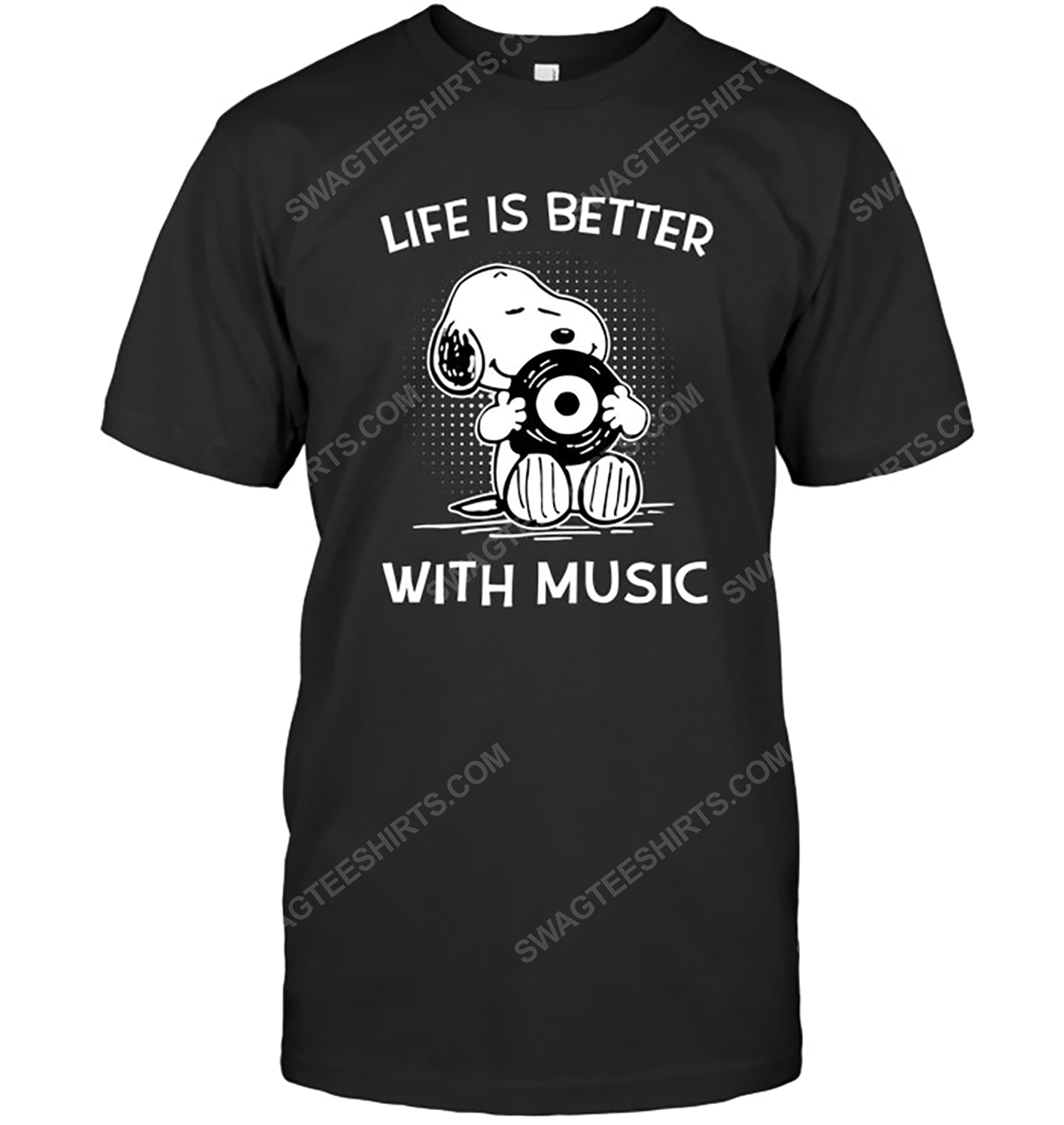 The peanuts snoopy life is better with music tshirt 1