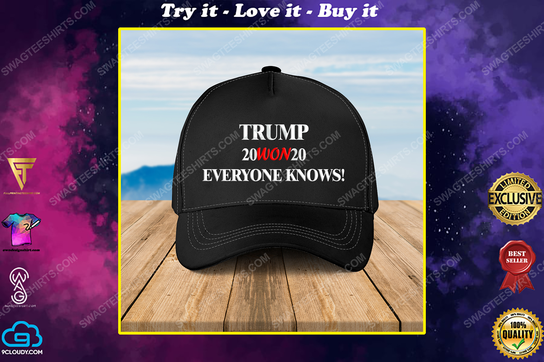 Trump 20won20 everyone american flag full print classic hat