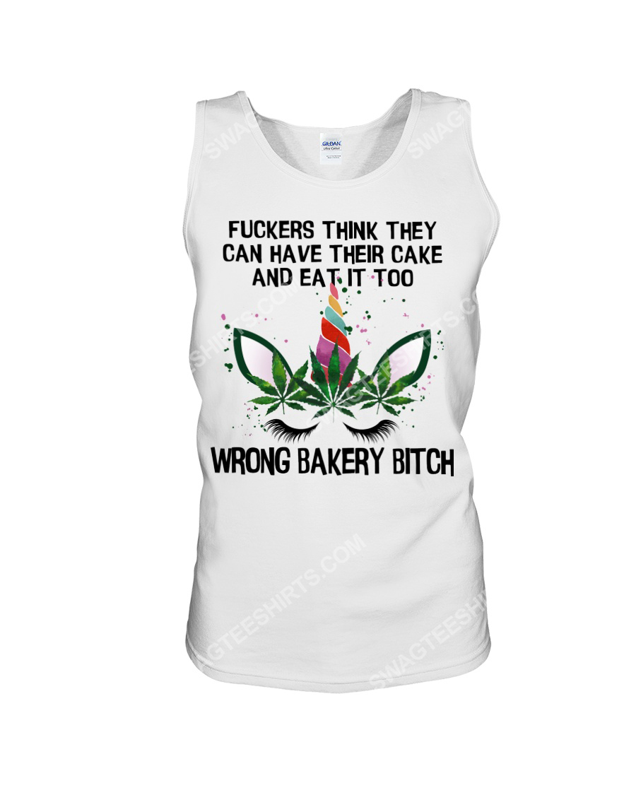 Unicorn fuckers think they can have their cake and eat it too wrong bakery bitch tank top 1