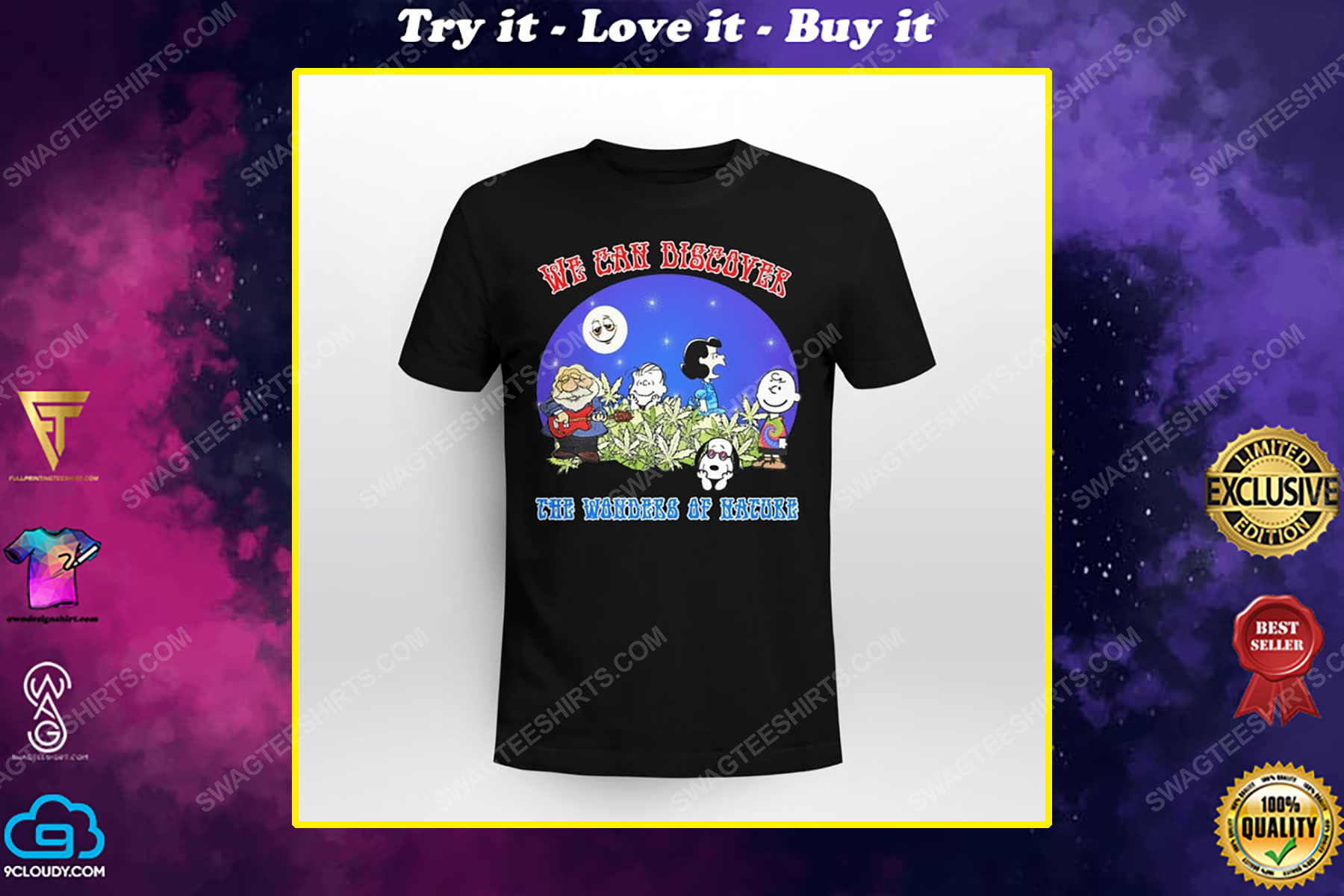 We can discover the wanders of nature charlie brown and snoopy and weed shirt