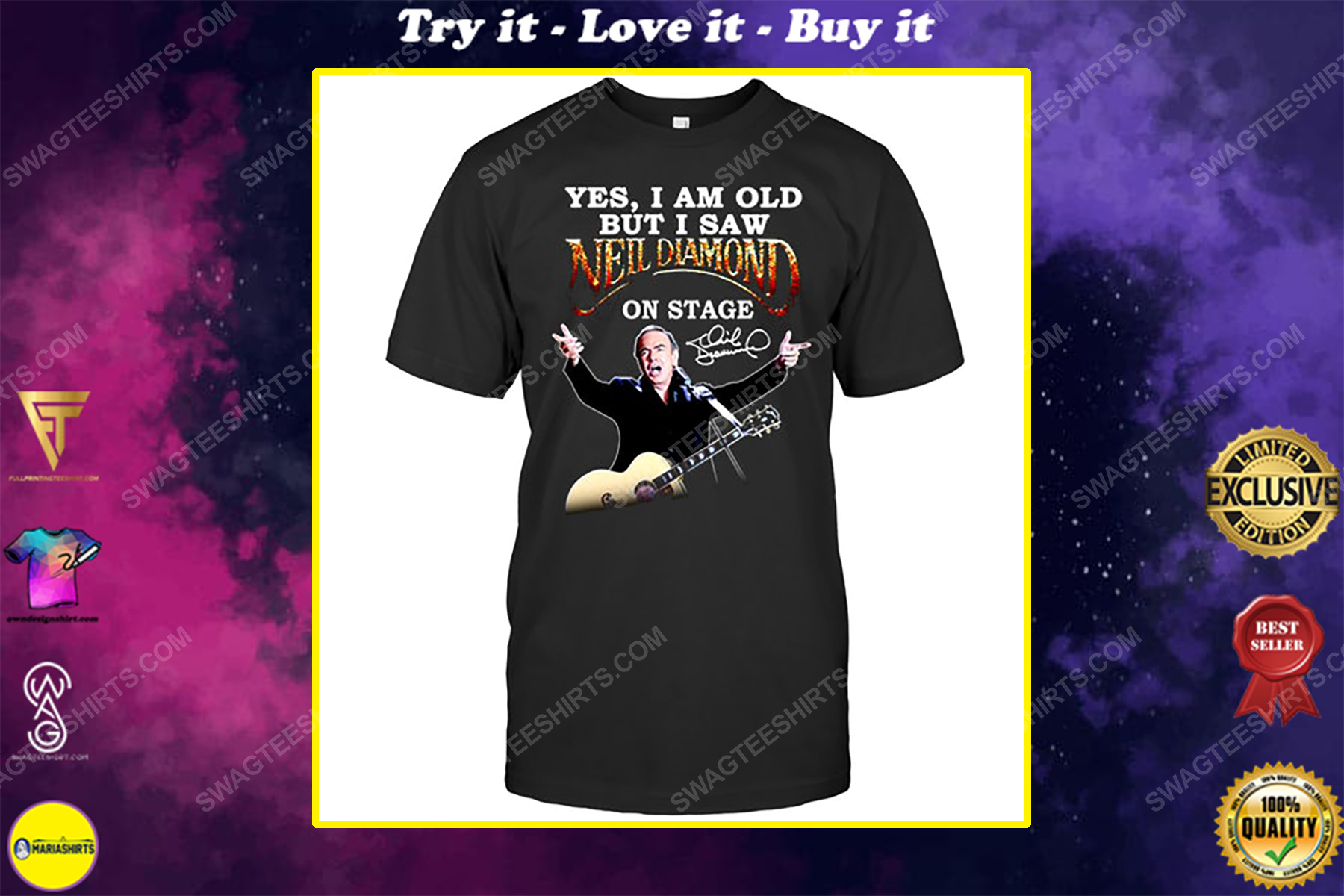 Yes i am old but i saw neil diamond on stage shirt