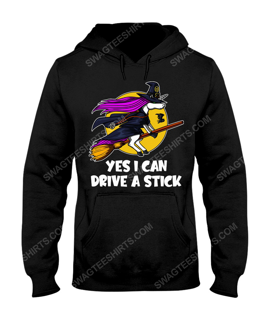 Yes i can drive a stick unicorn witch halloween hoodie(1)