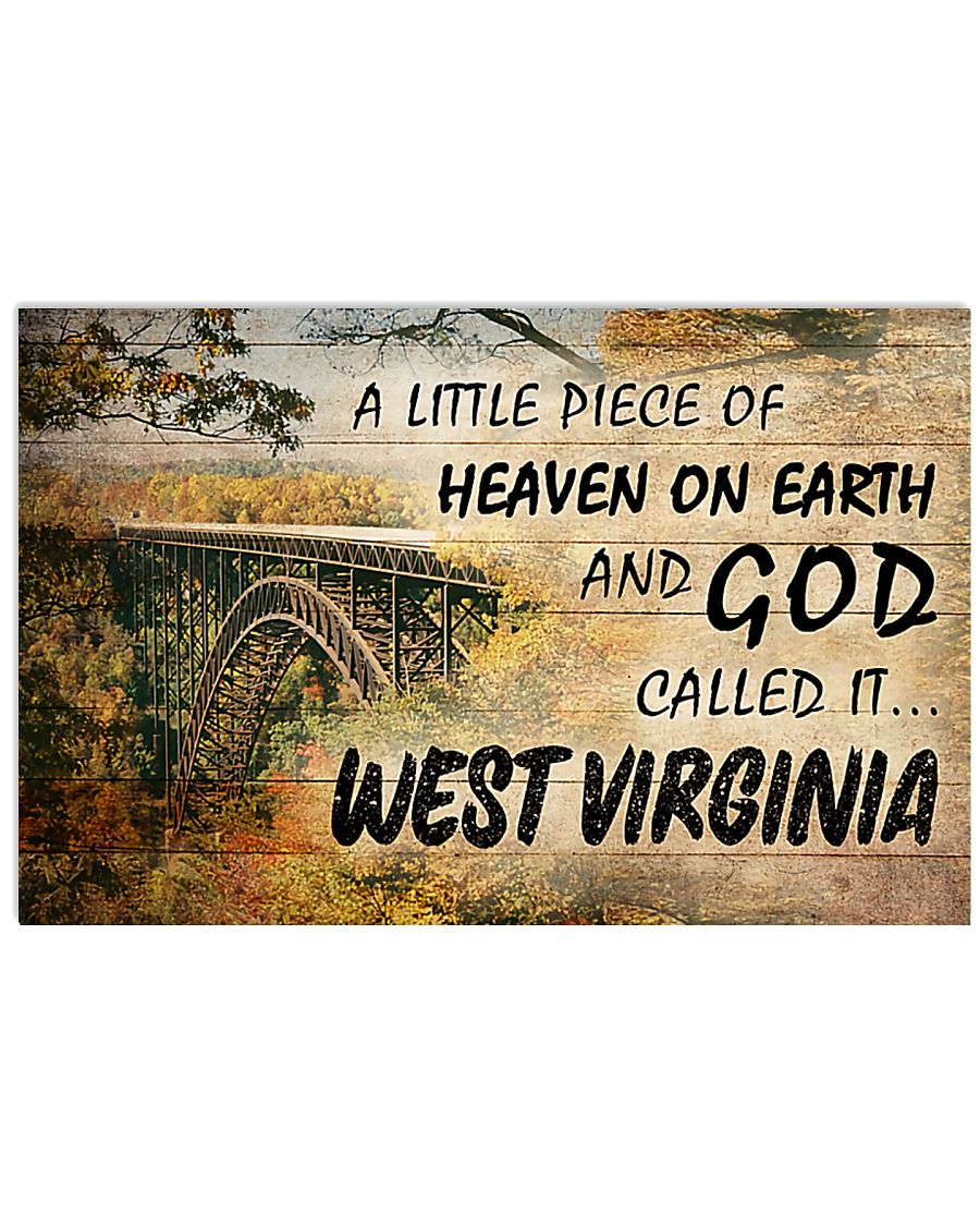 a little piece of heaven on earth and God called it west virginia vintage poster 1