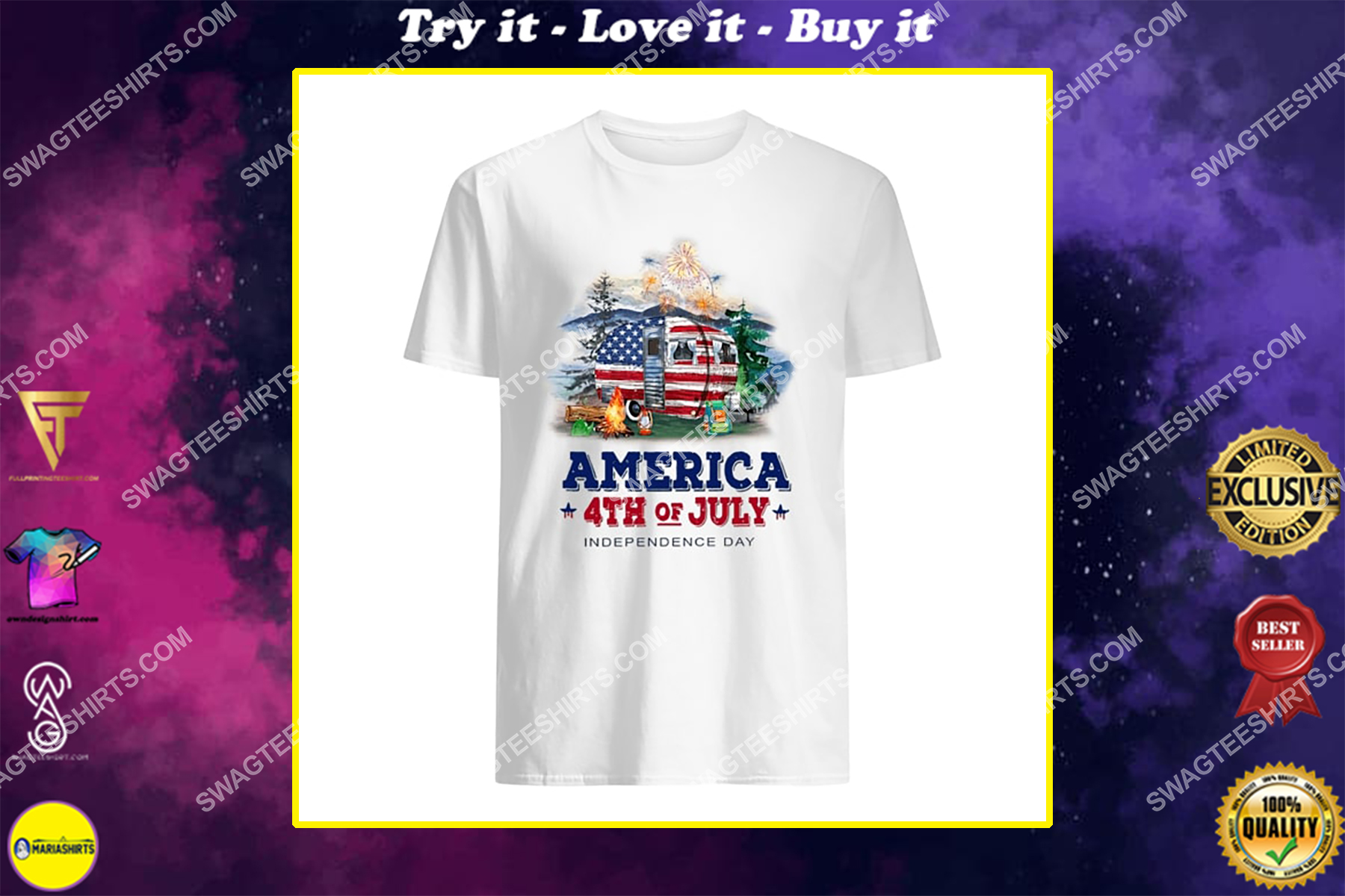 america 4th of july independence day for camping shirt