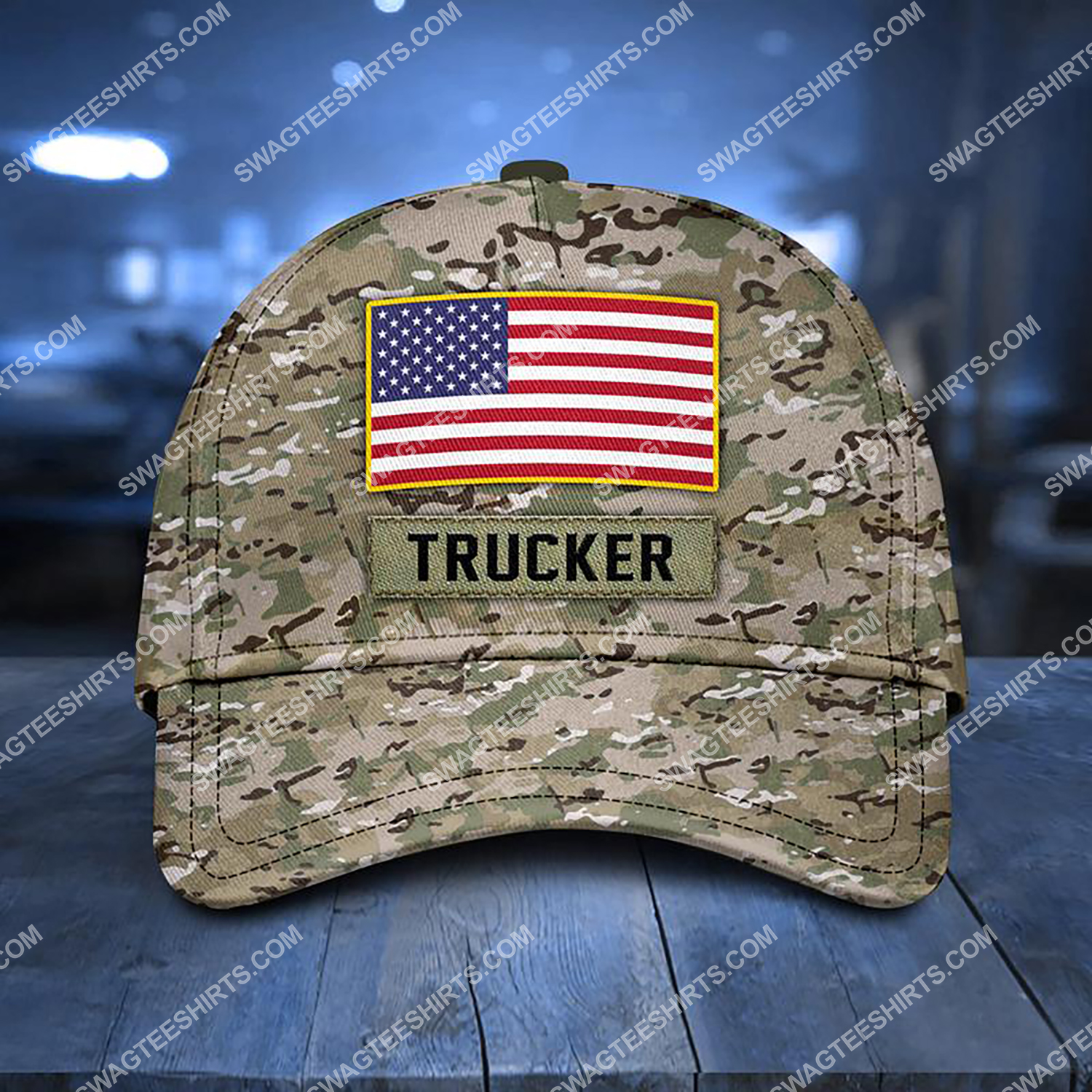 america flag and trucker camo all over printed classic cap 3 - Copy (2)