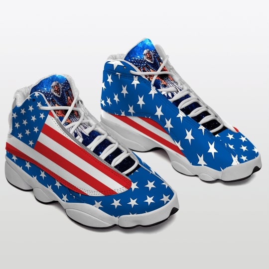 american flag with eagle all over printed air jordan 13 sneakers 3