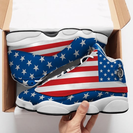 american flag with eagle all over printed air jordan 13 sneakers 5