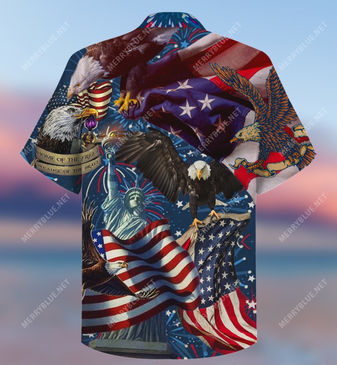 american patriotic eagle all over print hawaiian shirt 4
