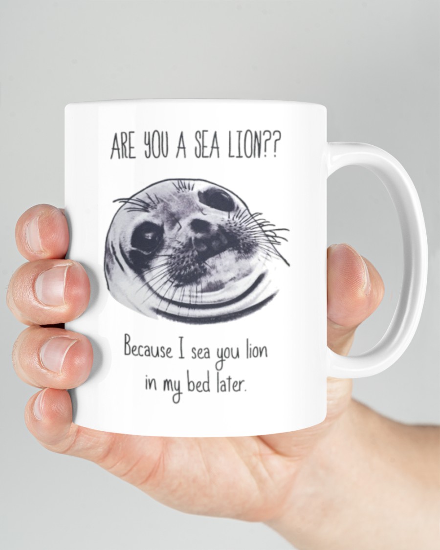 are you a sea lion because i see you lion in my bed later happy valentines day mug 2