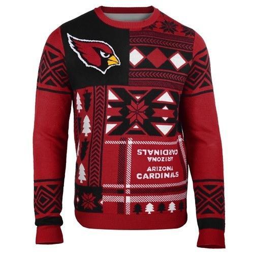 arizona cardinals patches ugly christmas sweater 1