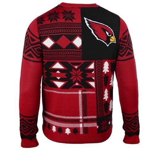 arizona cardinals patches ugly christmas sweater 3