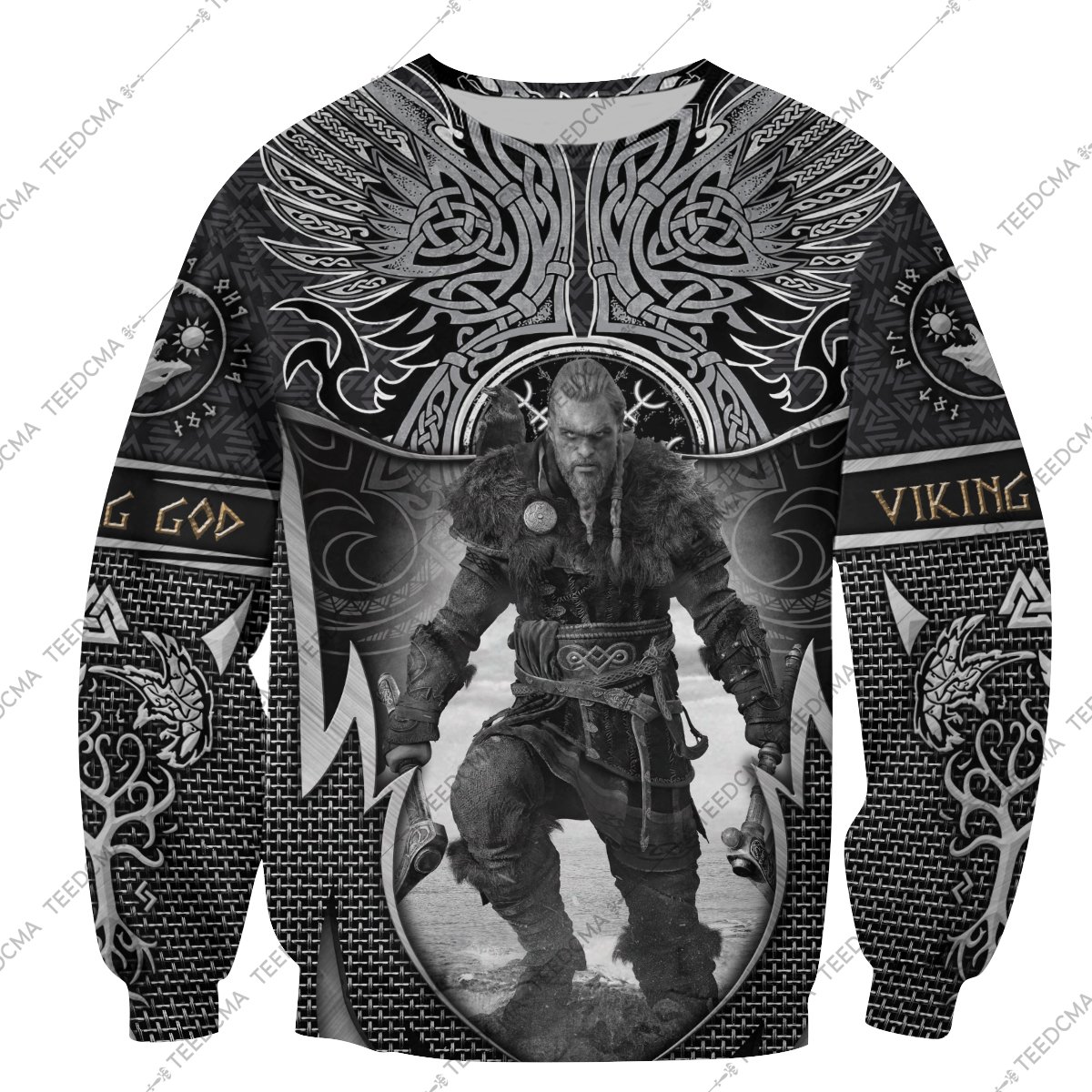 assassin's creed valhalla viking all over printed sweatshirt