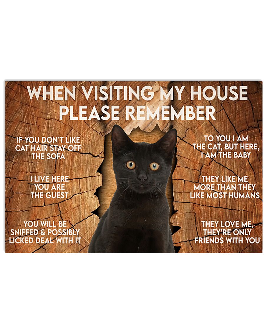 black cat when visiting my house please remember poster 1