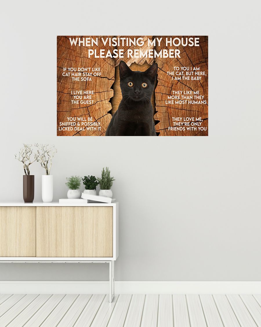 black cat when visiting my house please remember poster 2