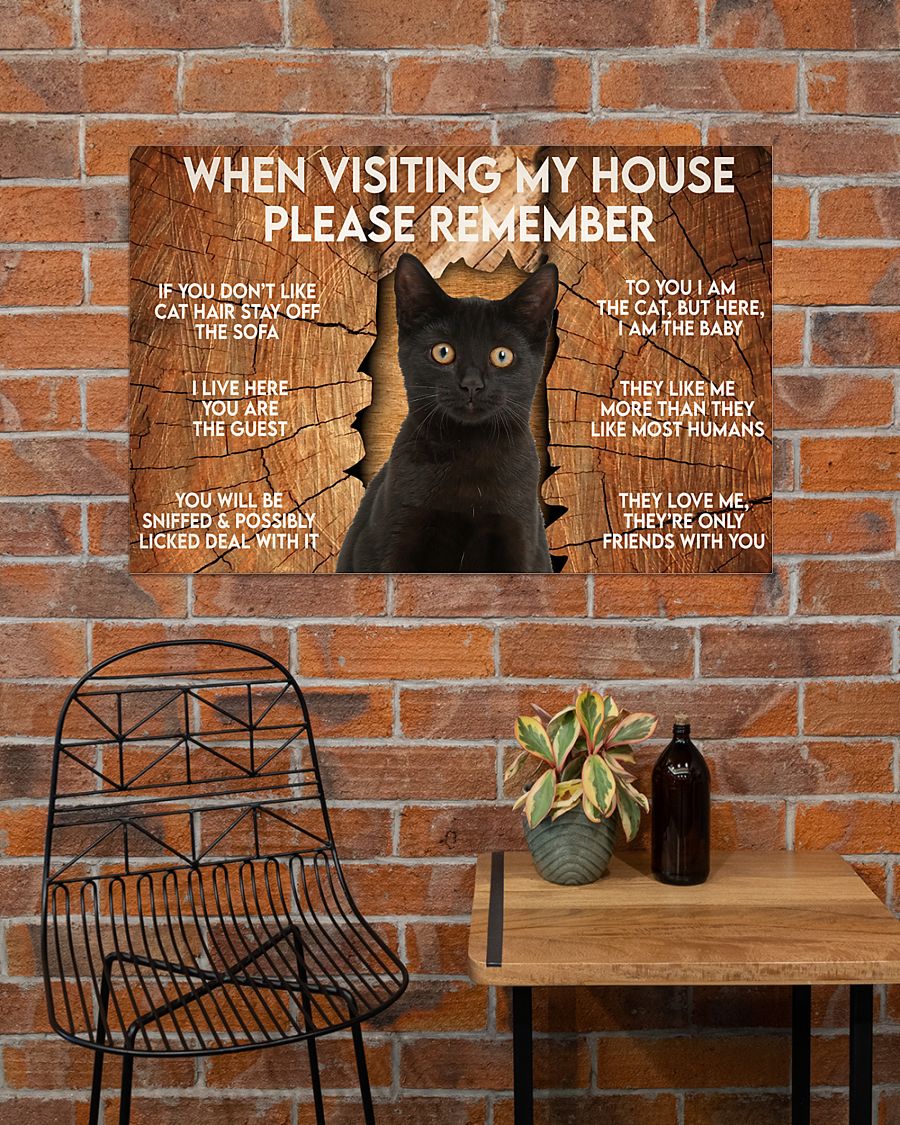 black cat when visiting my house please remember poster 3