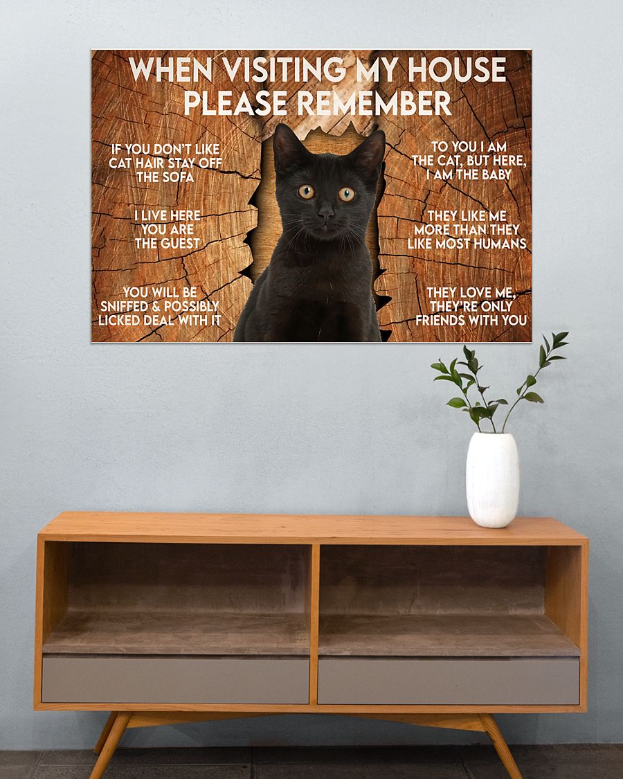 black cat when visiting my house please remember poster 4