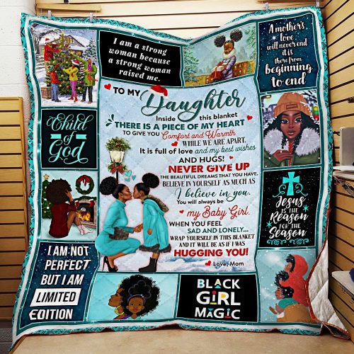 black woman to my daughter child of god all over print quilt 2