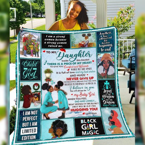black woman to my daughter child of god all over print quilt 5