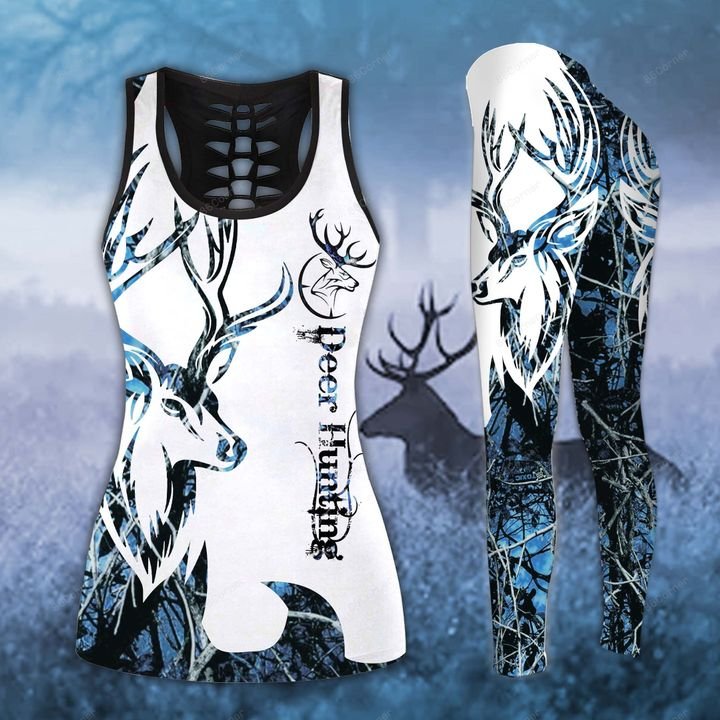 blue neon deer hunting for hunter all over printed shirt 3