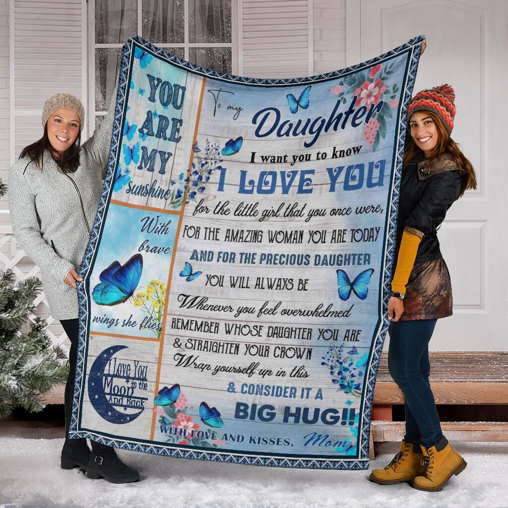 butterfly to my daughter i want you to know i love you mommy full printing blanket 5