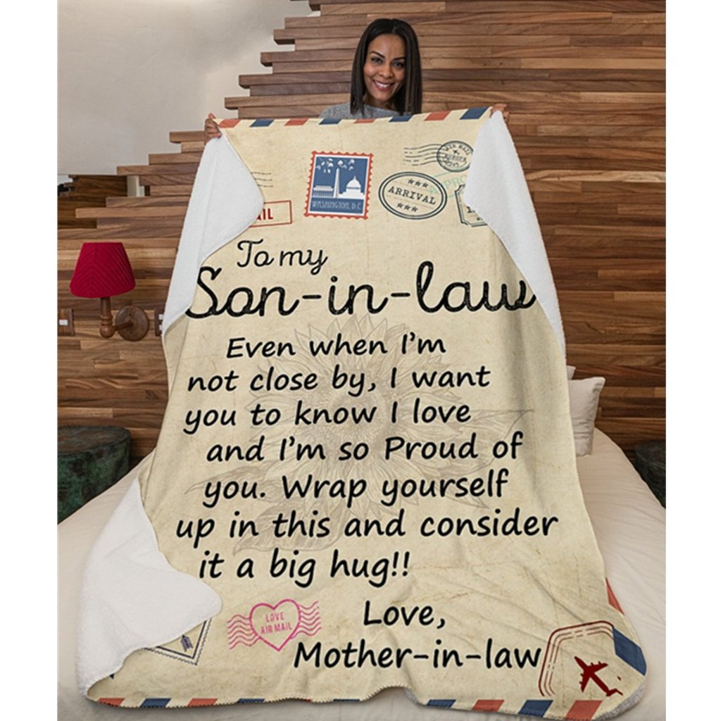 by air mail to my son-in-law im so proud of you love mother-in-law blanket 4