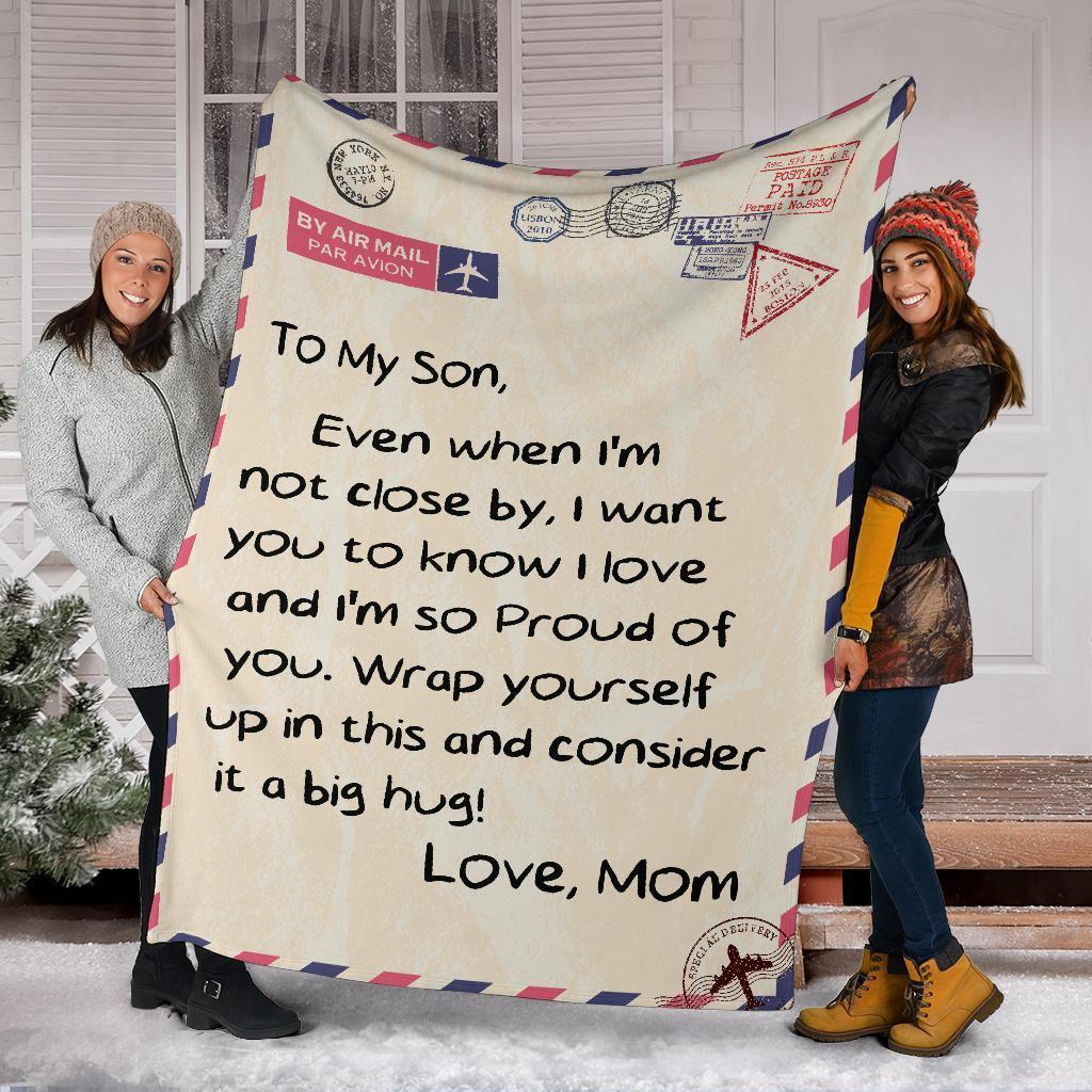by air mail to my son wrap yourself up in this and consider it a big hug love mom blanket 5
