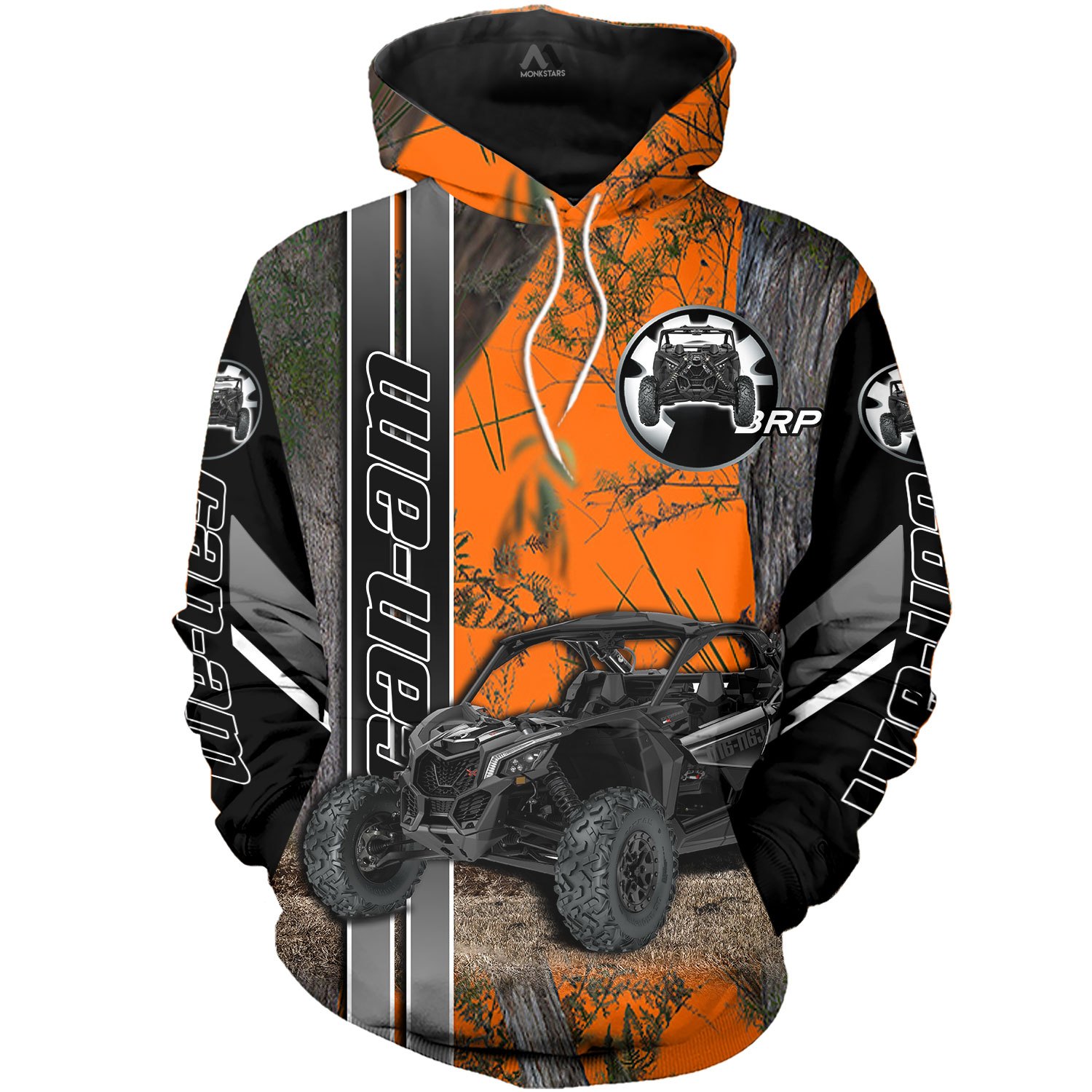 can am off road in camo full over printed hoodie 1