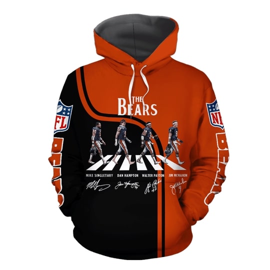 chicago bears abbey road full over printed hoodie